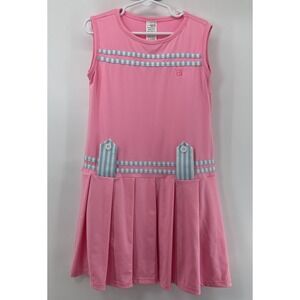 Set Active Girls Darla Drop waist Polo Dress Size 7/8 Pink Tennis Casual Pleated